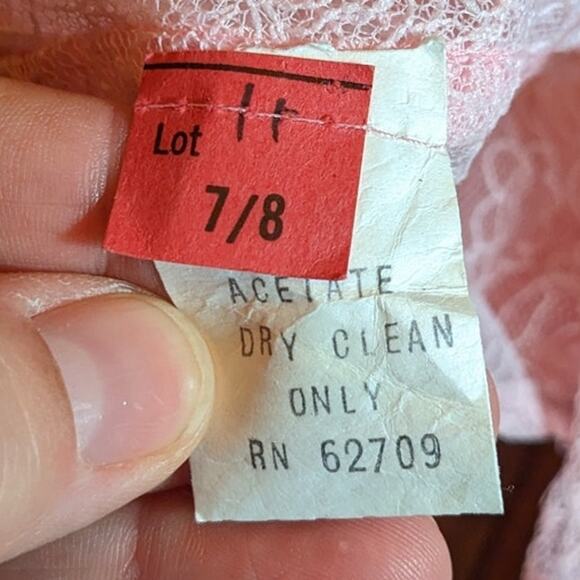 70s 80s Light Pink Lace Victorian Maxi Gown - Picture 9 of 10